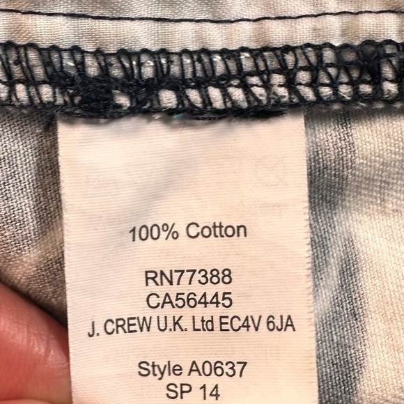 J. Crew Chino with Navy and Yellow Leaf Pattern - Picture 6 of 6